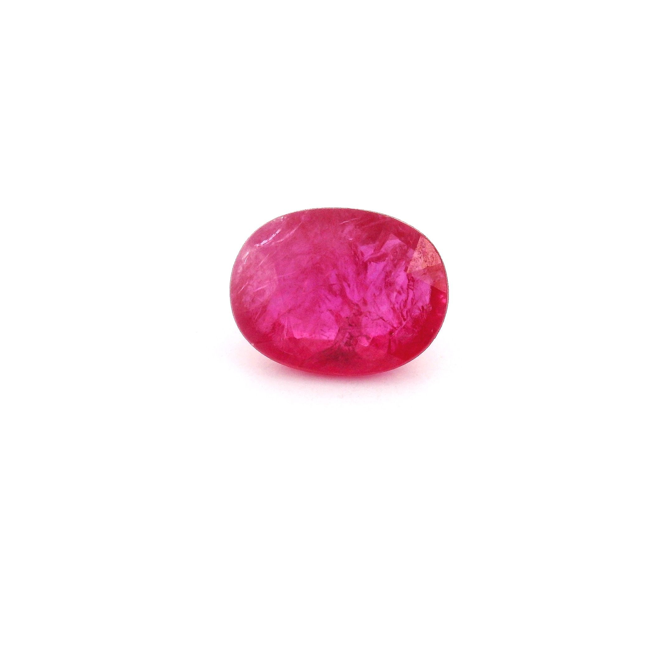 Rubin 1,37 ct, czerwony, szlif owalny