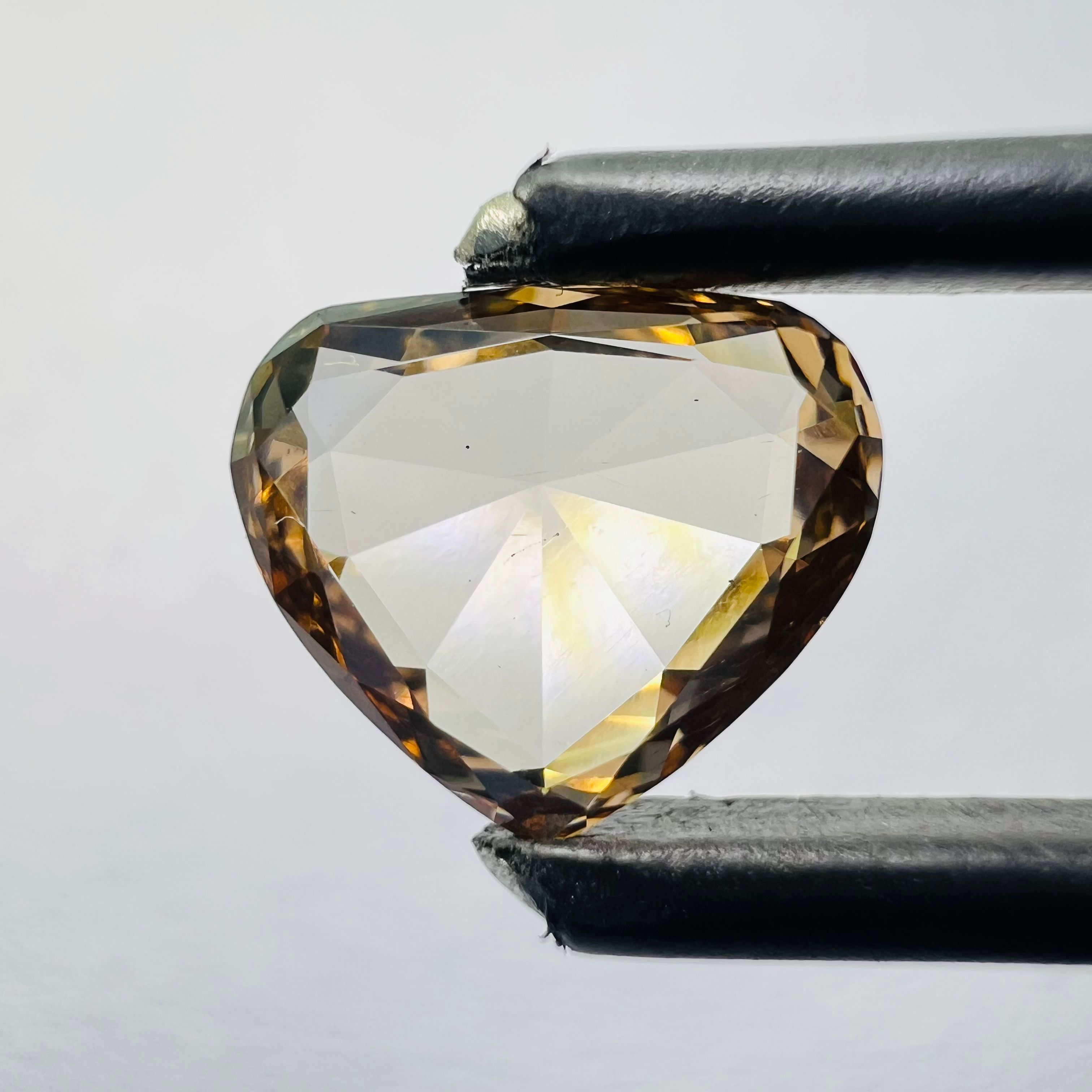 0.76 CT Orange HEART