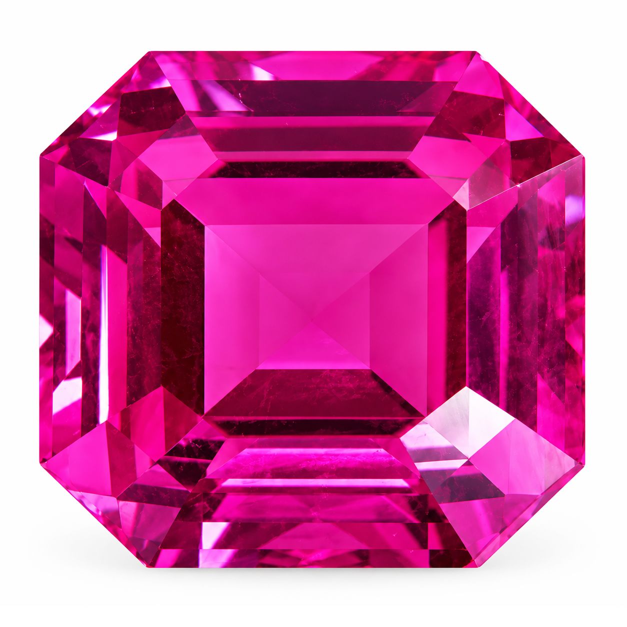 Szafir 6,13 ct, różowy, szlif szmaragdowy