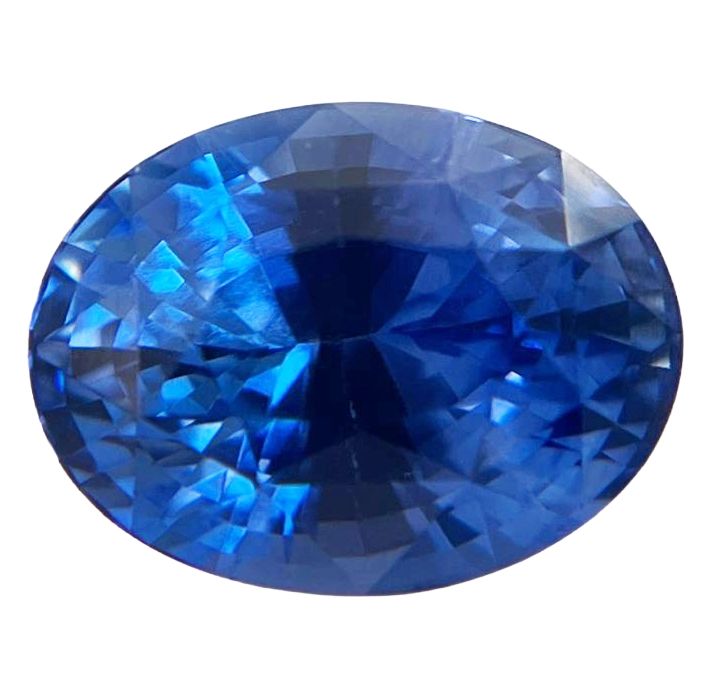 Szafir 7,57 ct, niebieski, szlif owalny