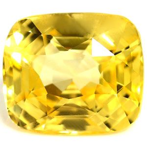 Szafir 3,96 ct, żółty, szlif cushion