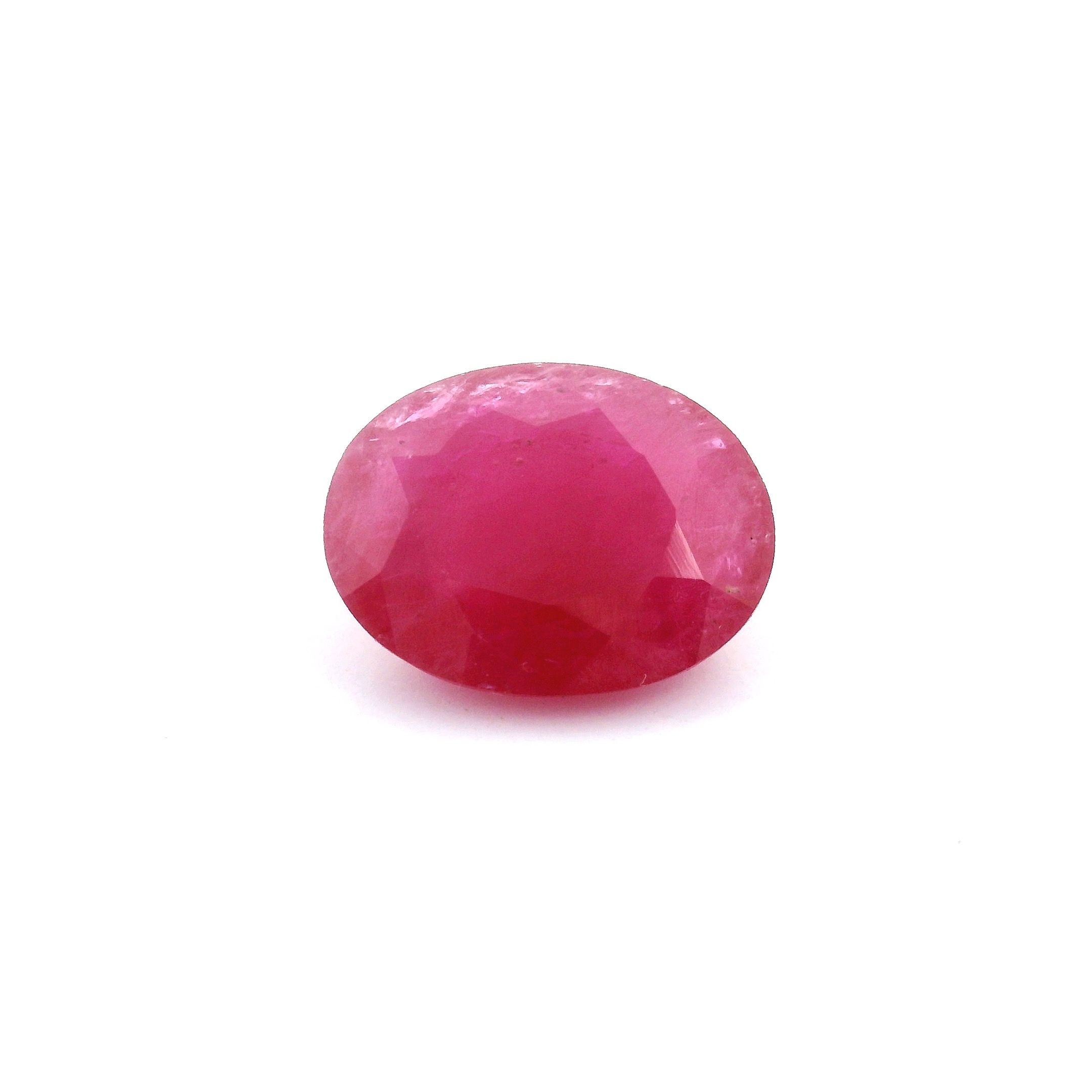 Rubin 2,84 ct, czerwony, szlif owalny