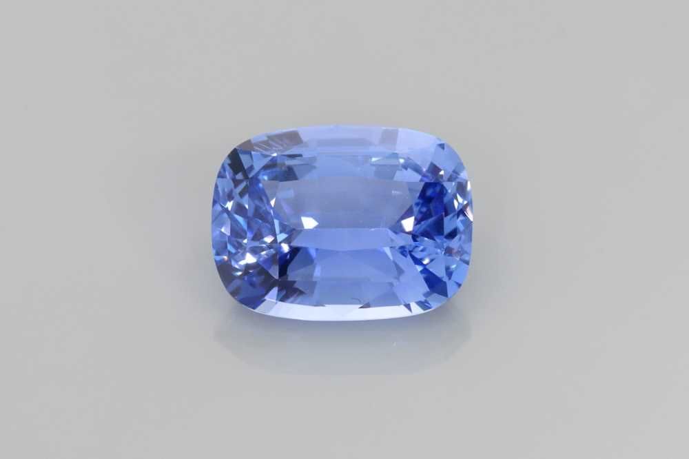 2.67 Carat Light Blue Cushion Sapphire
