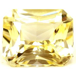 Szafir 1,41 ct, żółty, szlif szmaragdowy