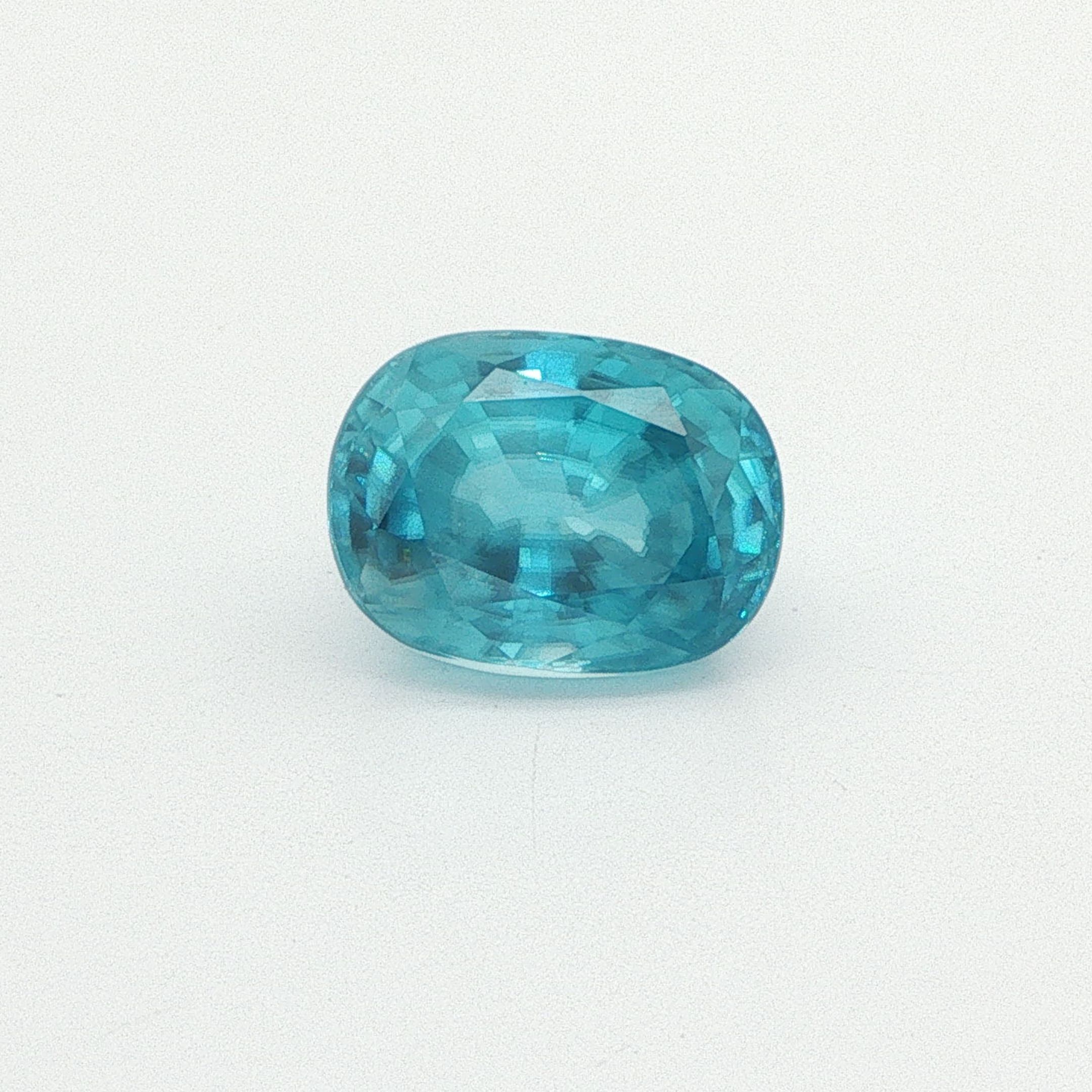 Cyrkon 11,59 ct, niebieski, szlif cushion