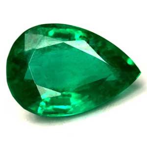Szmaragd 1,03 ct, zielony, szlif gruszka