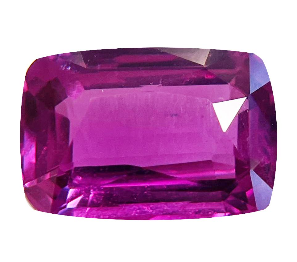 Szafir 5,01 ct, różowy, szlif cushion