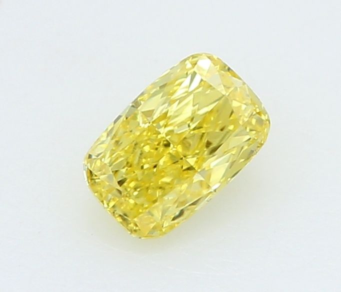 0.21 CT Fancy Vivid Yellow CUSHION BRILLIANT