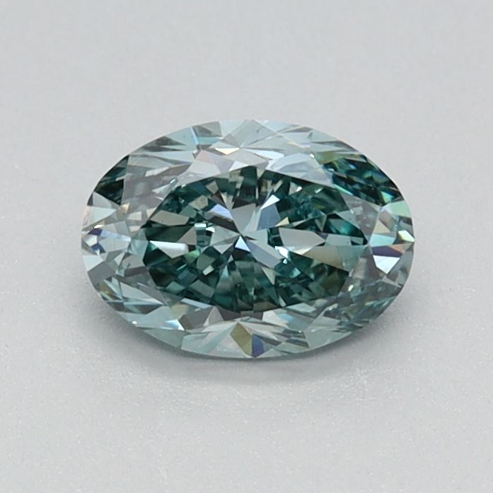 0.51 CT Fancy Intense Blue Green OVAL
