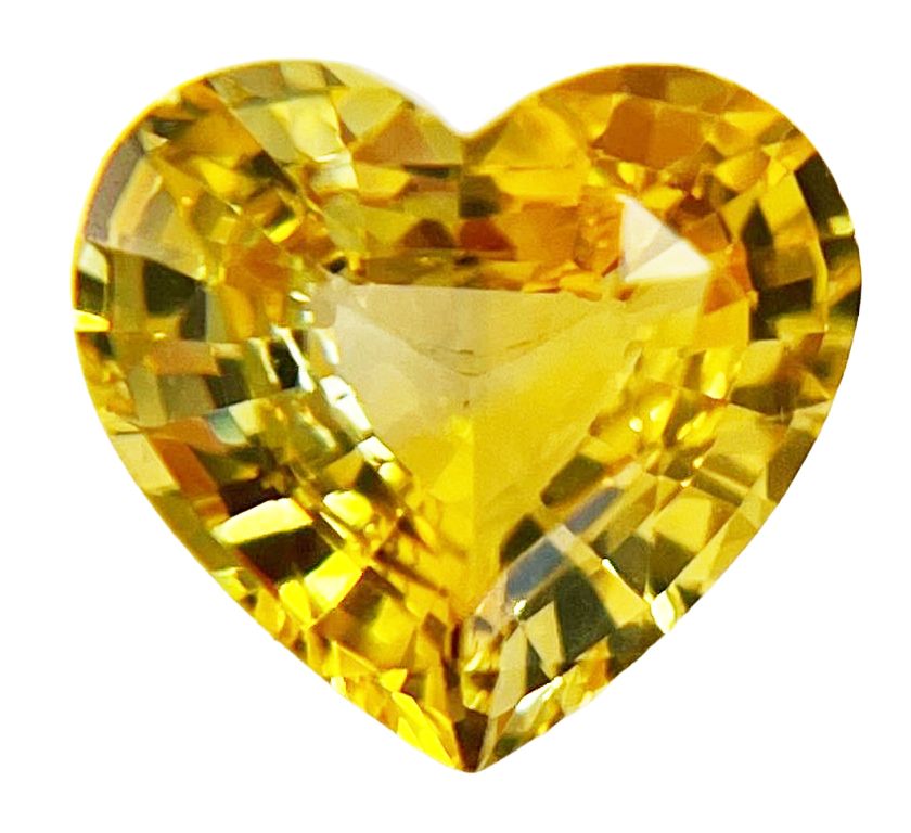Szafir 2,45 ct, żółty, szlif serce