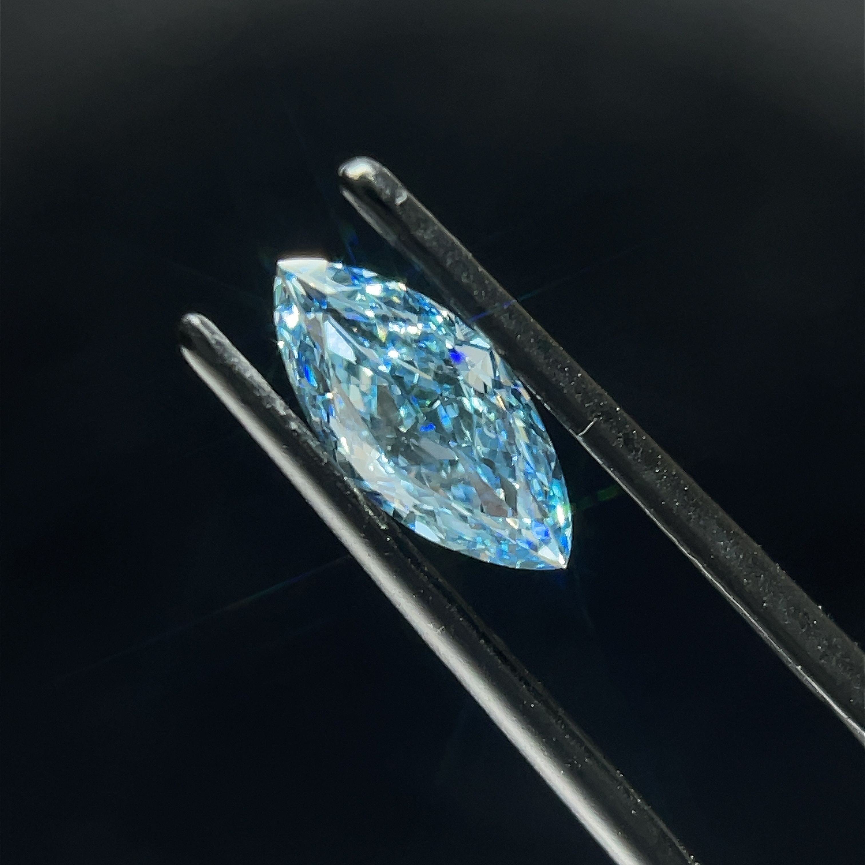 1.02 CT Fancy Vivid Blue MARQUISE