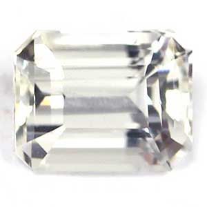 Szafir 1,23 ct, biały, szlif szmaragdowy