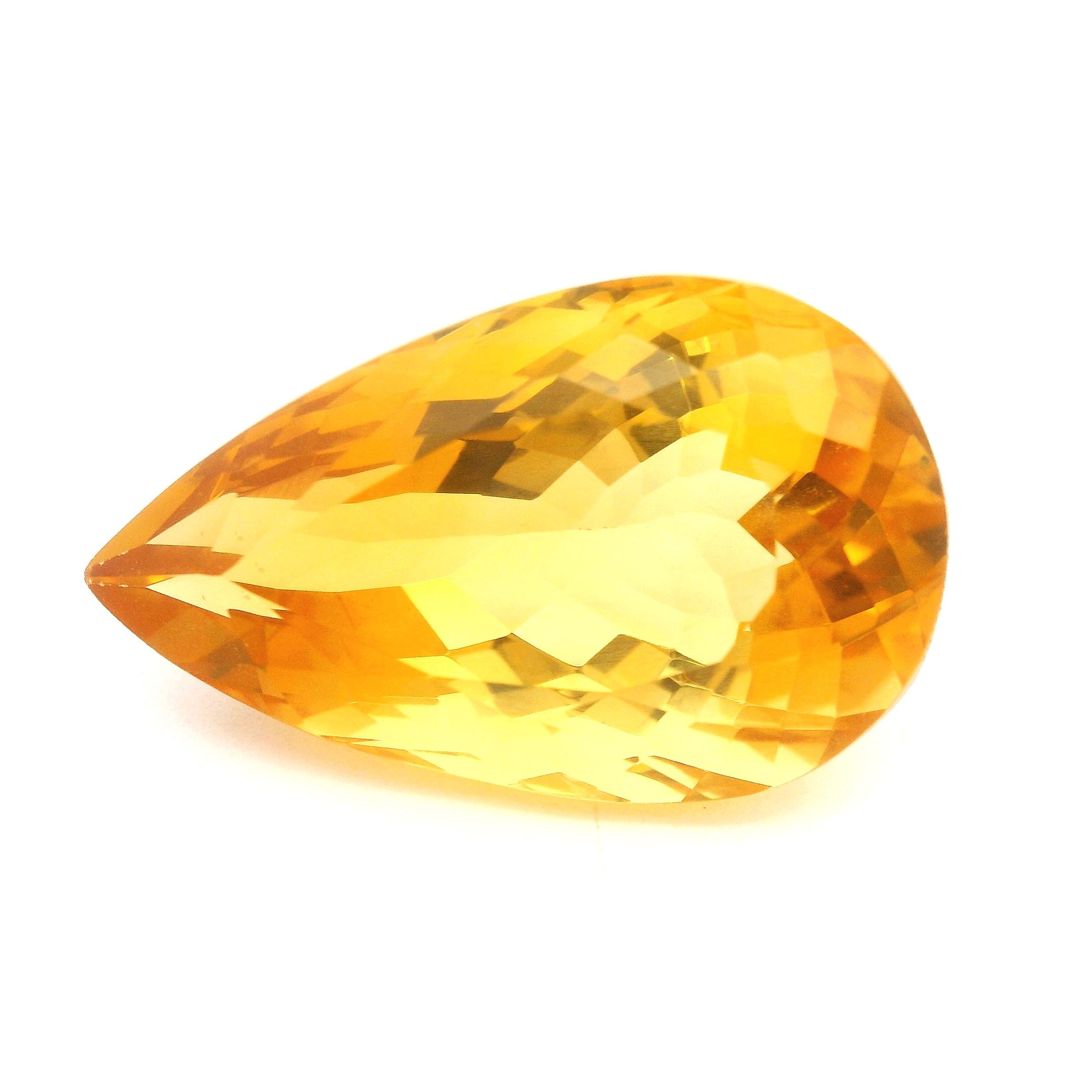 Cytryn 16,47 ct, żółty, szlif gruszka
