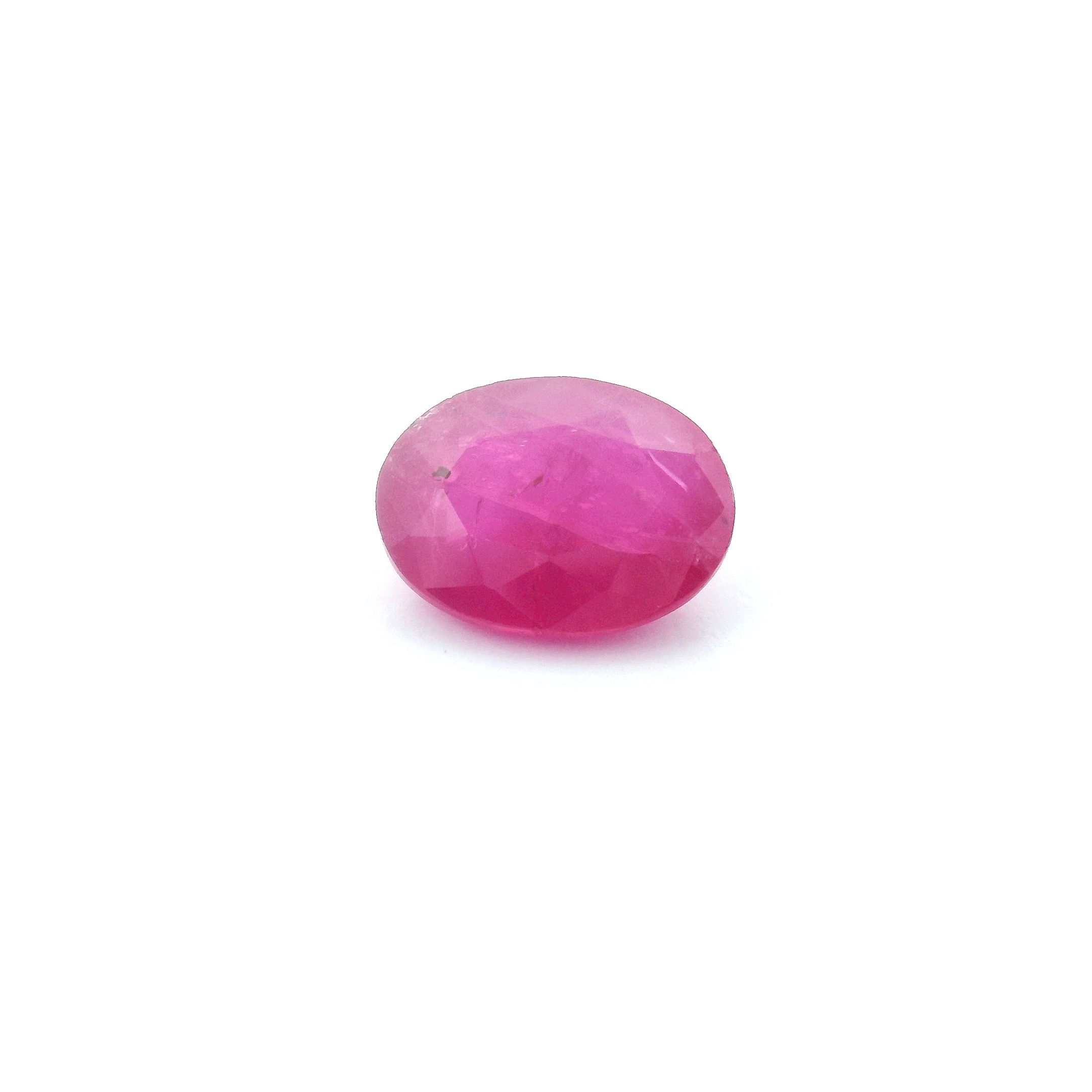 RUBY FACETED 1.47ct RED Medium Intense MI KENYA HEATED