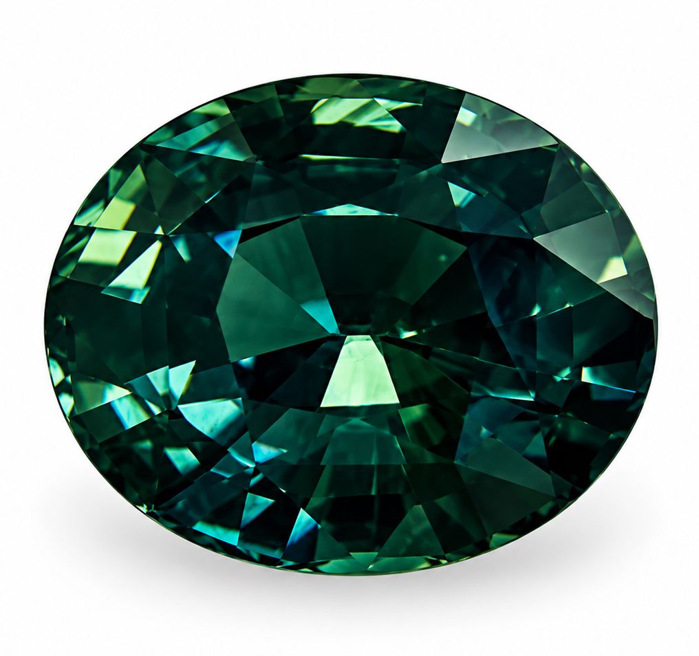 Szafir 3,19 ct, zielony, szlif owalny