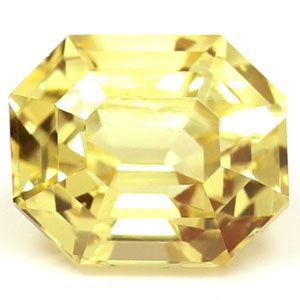 Szafir 1,03 ct, żółty, szlif szmaragdowy