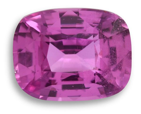 Szafir 1,27 ct, różowy, szlif cushion