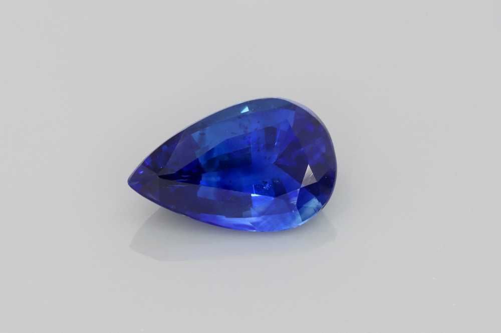 Szafir 2,15 ct, niebieski, szlif gruszka