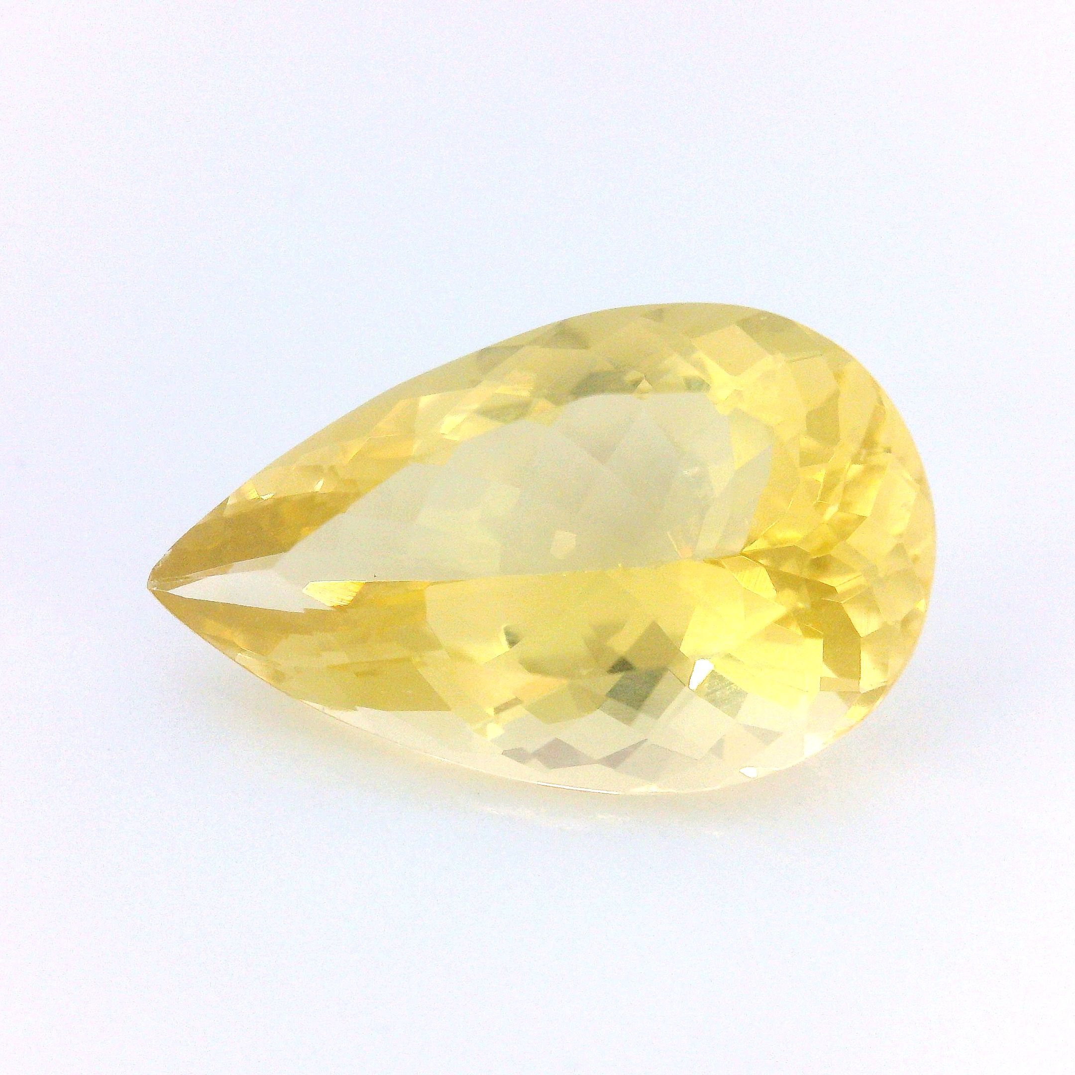 Heliodor 7,54 ct, żółty, szlif gruszka
