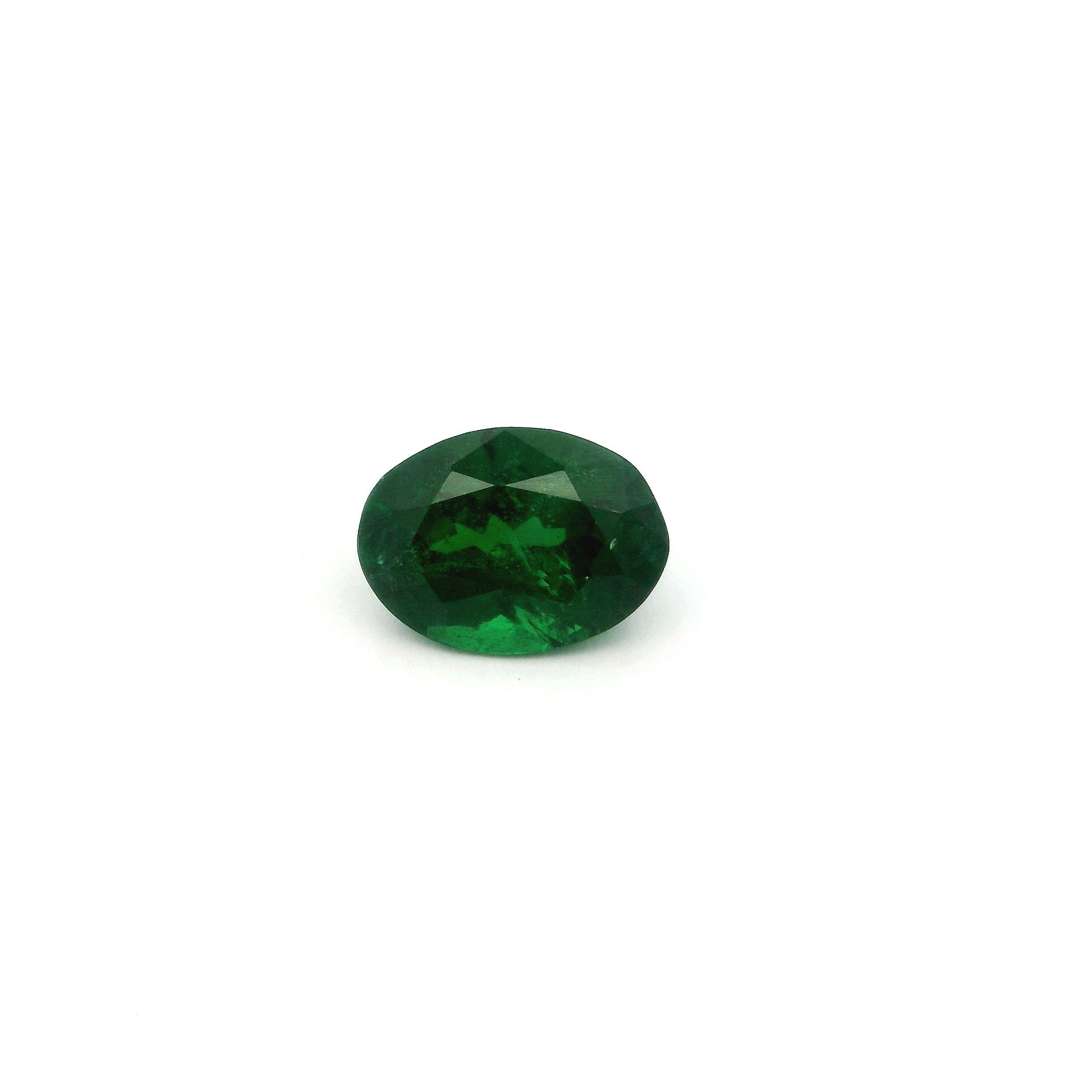 GARNET FACETED 1.18ct GREEN Deep Green SI KENYA NONE