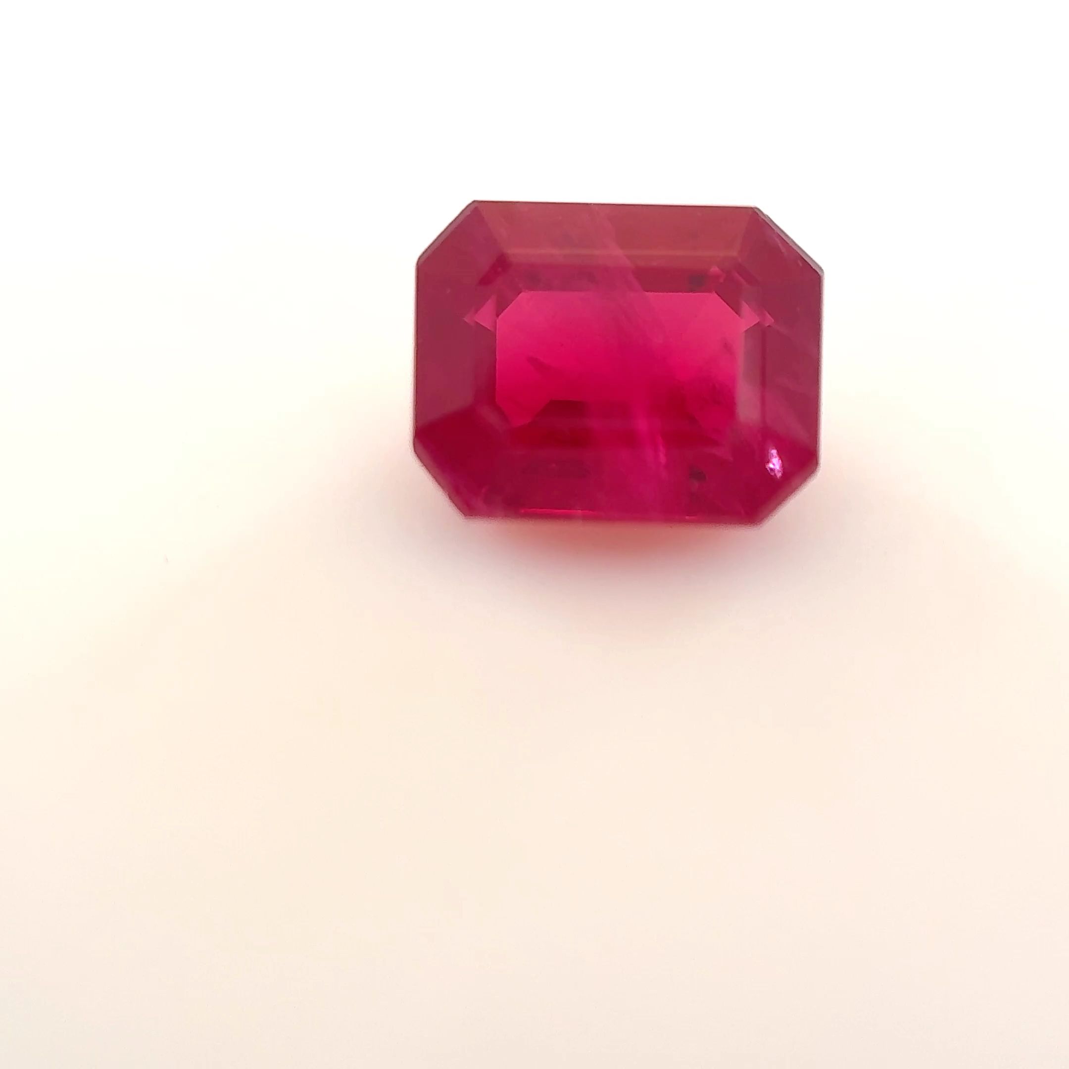 Rubin 1,01 ct, czerwony, szlif szmaragdowy
