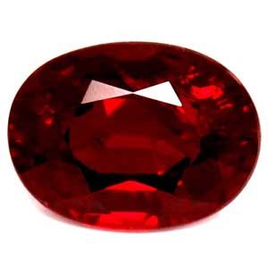 Rubin 1,09 ct, czerwony, szlif owalny