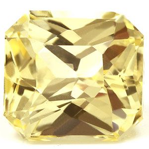 Szafir 1,54 ct, żółty, szlif szmaragdowy