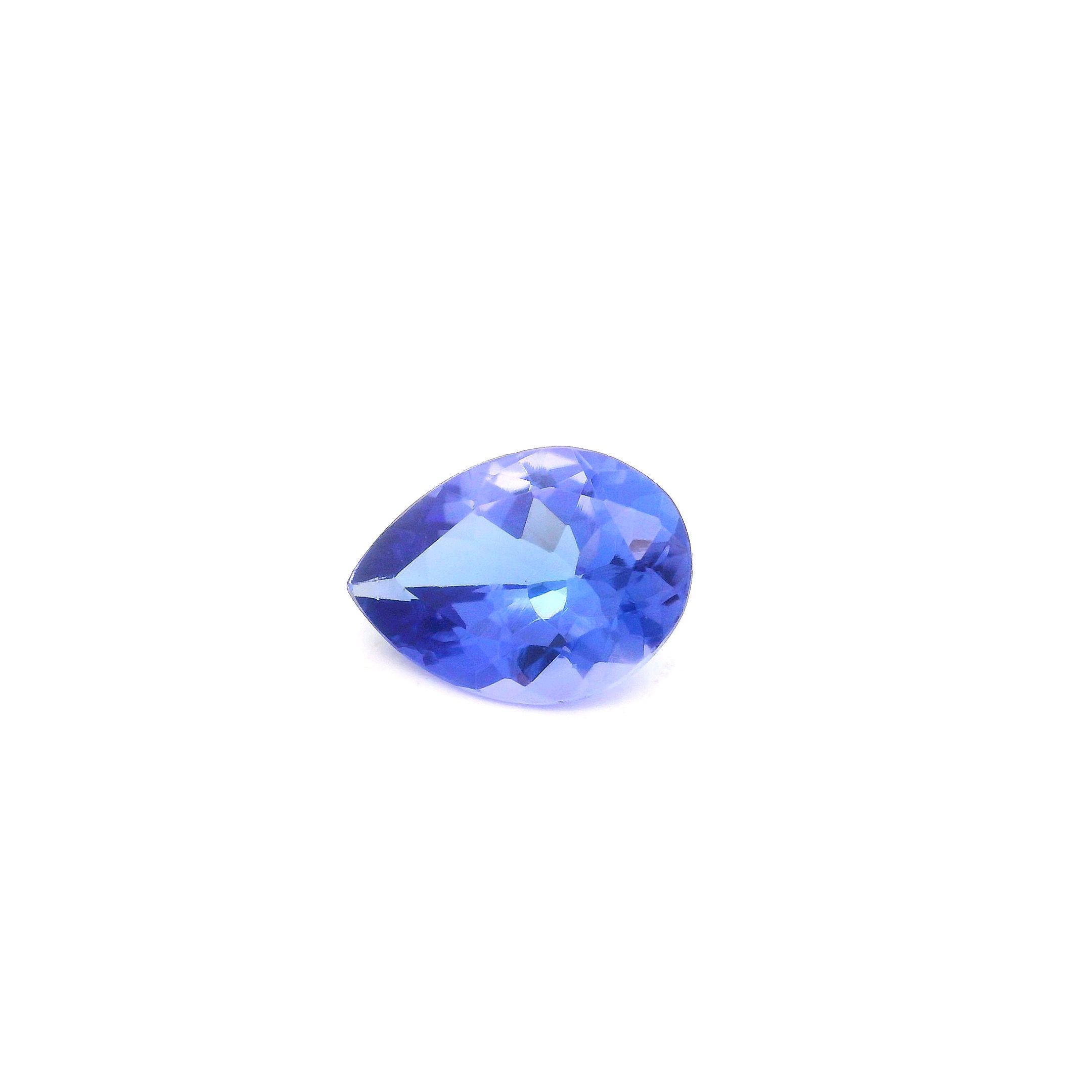 Tanzanit 1,07 ct, niebieski, szlif gruszka