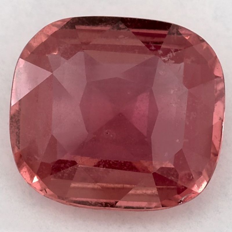 Szafir 3,59 ct, różowy, szlif cushion