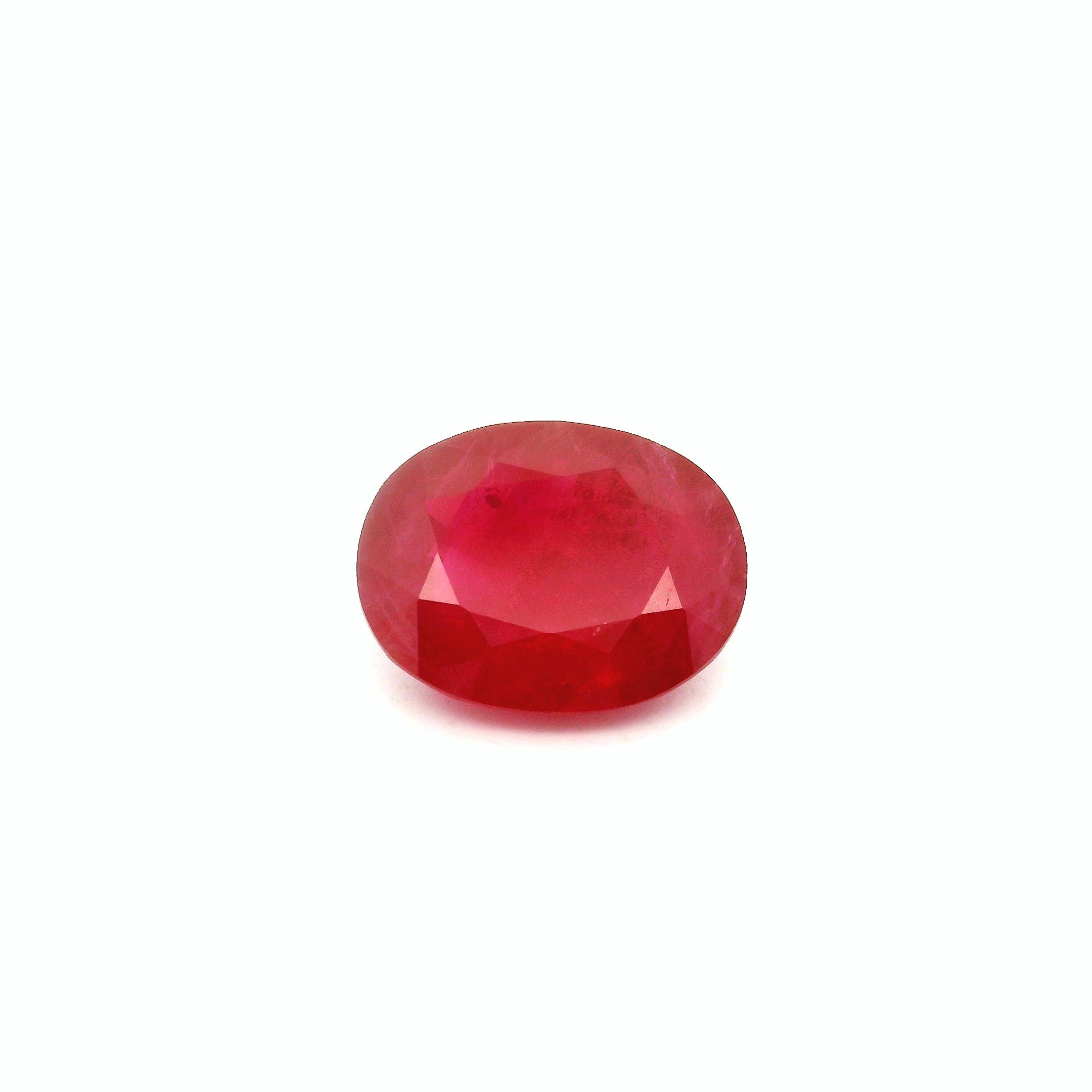 Rubin 3,33 ct, czerwony, szlif owalny