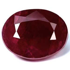 Rubin 3,79 ct, czerwony, szlif owalny