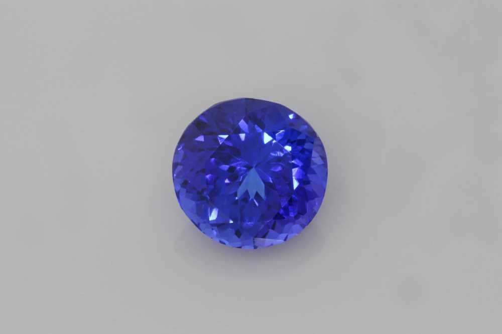 Tanzanit 6,77 ct, niebieski, szlif okrągły