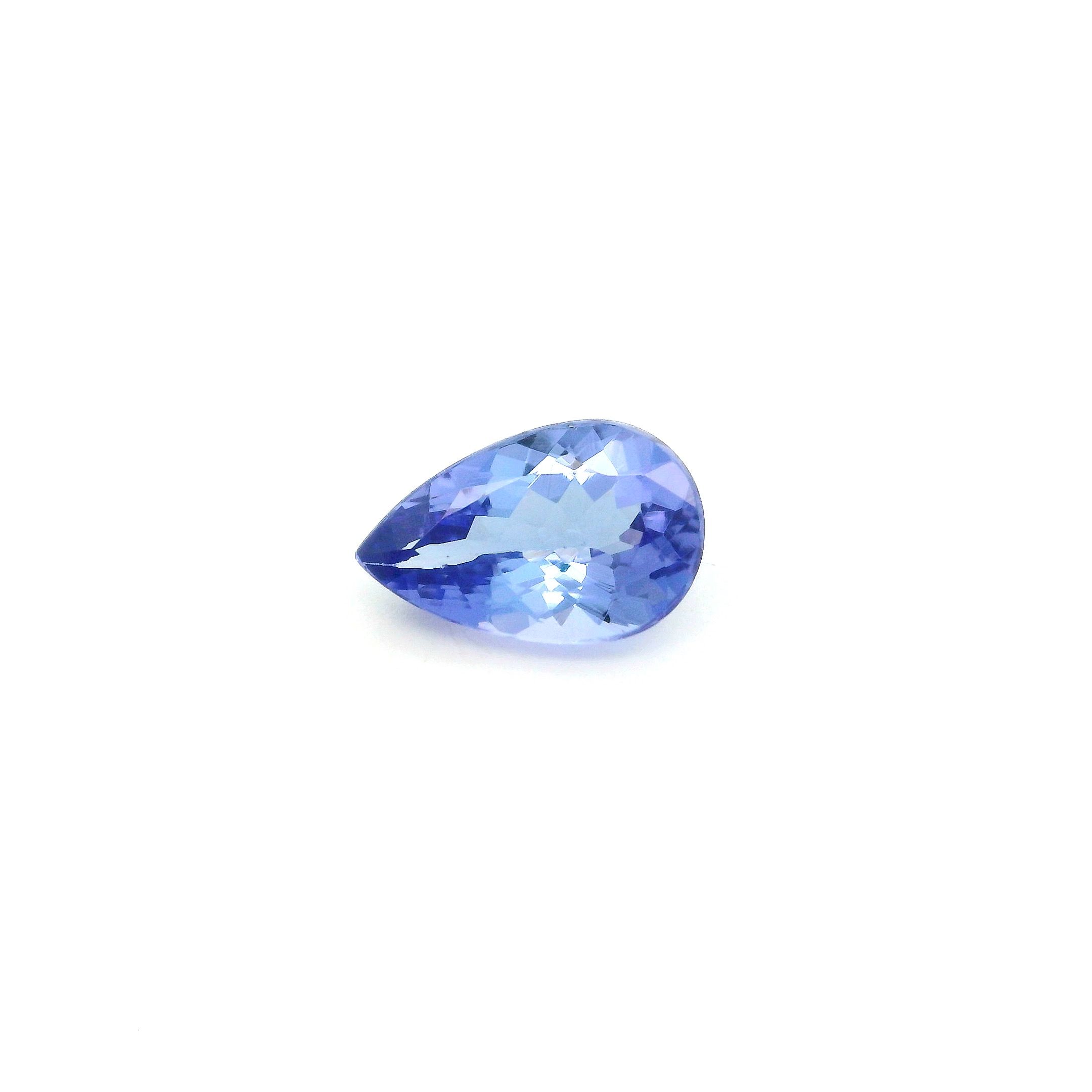 Tanzanit 1,35 ct, niebieski, szlif gruszka
