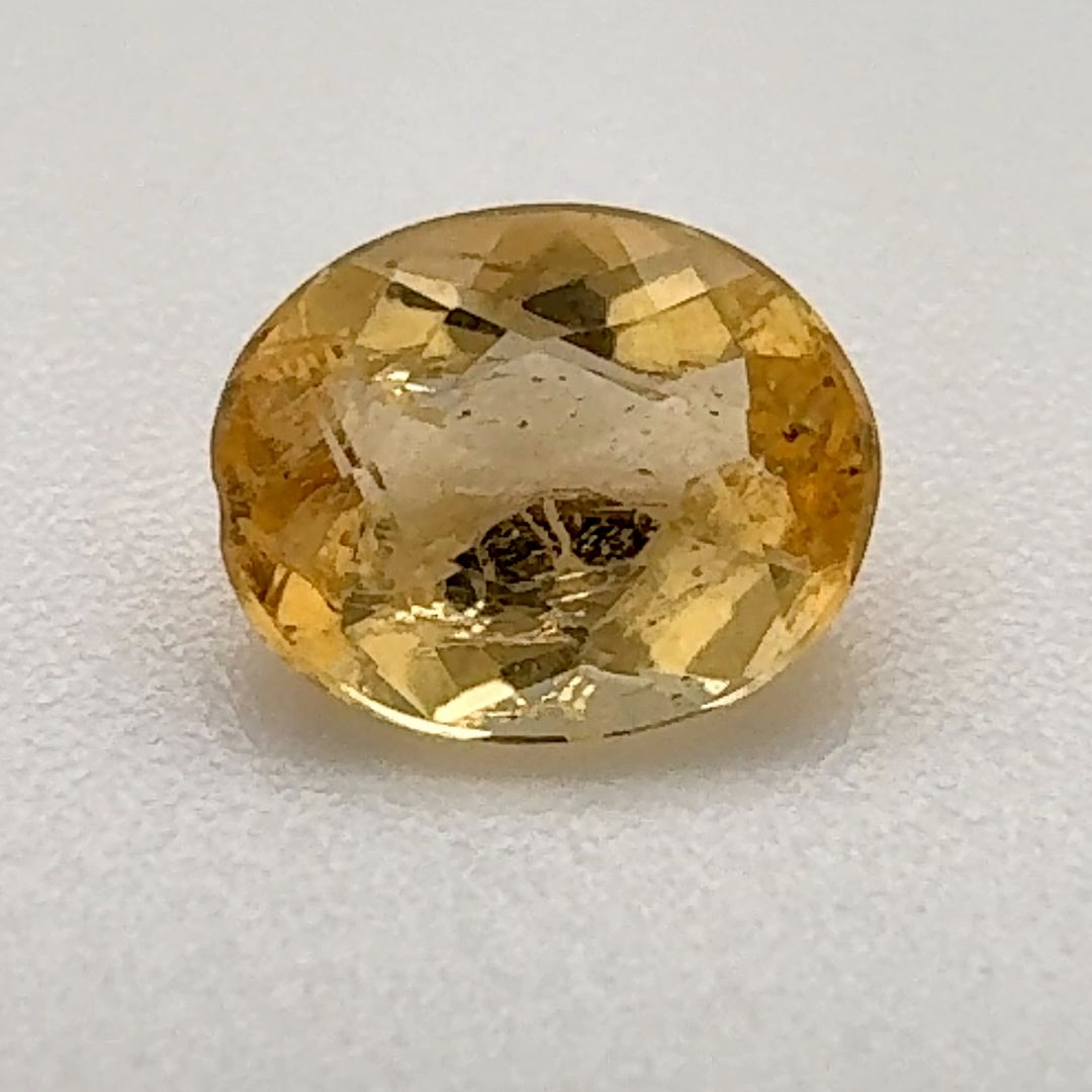 TOPAZ FACETED 0.91ct YELLOW Orangey Yellow MI BRAZIL NONE