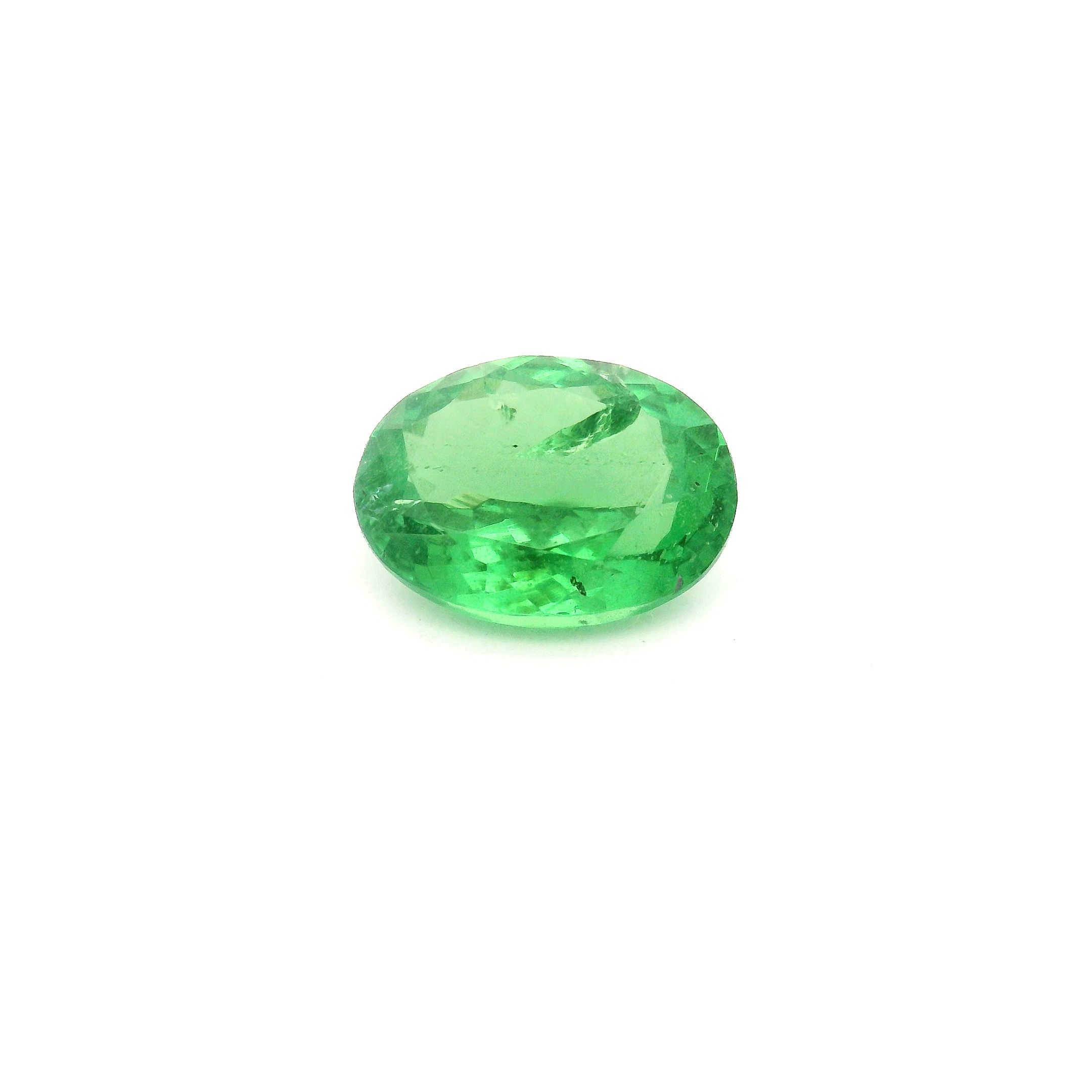 Granat 1,69 ct, zielony, szlif owalny