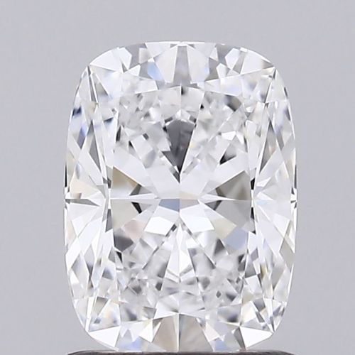 1.05-carat cushion diamond with D color, null cut, and VVS2 clarity.