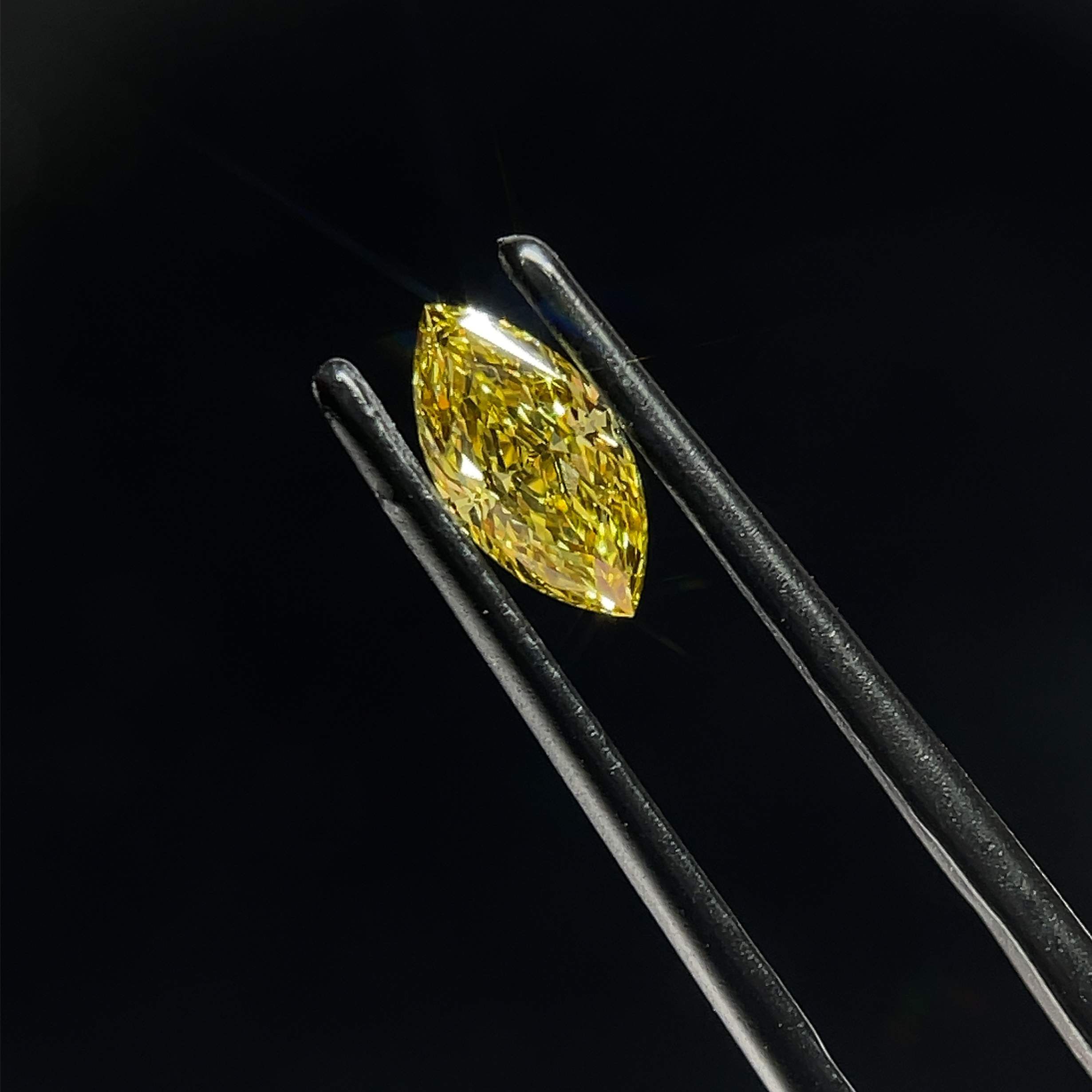 0.58 CT Fancy Gray Yellow MARQUISE