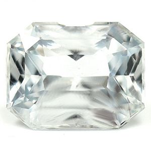 Szafir 2,37 ct, biały, szlif szmaragdowy