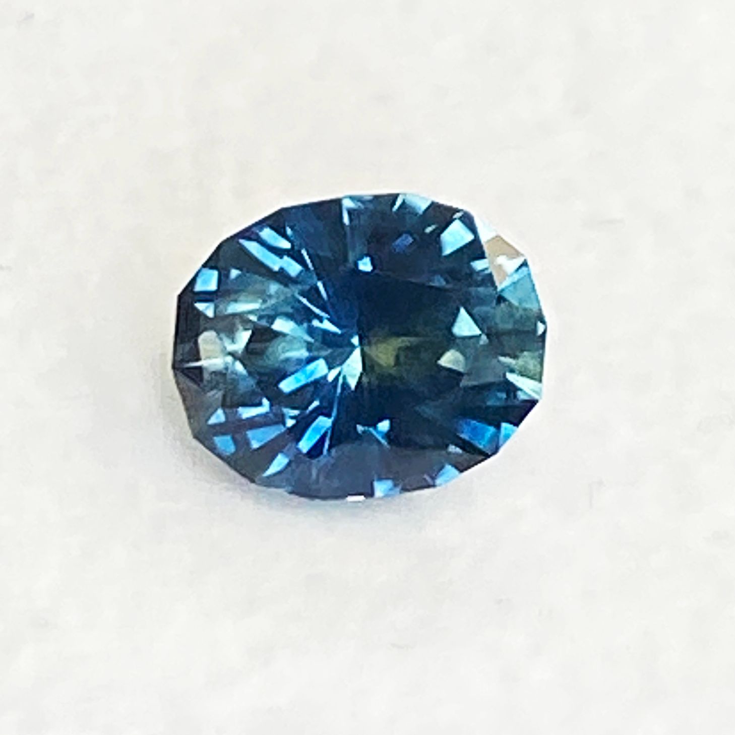 SAPPHIRE FACETED 1.44ct GREEN Blue Green EC UNITEDSTATES HEATED