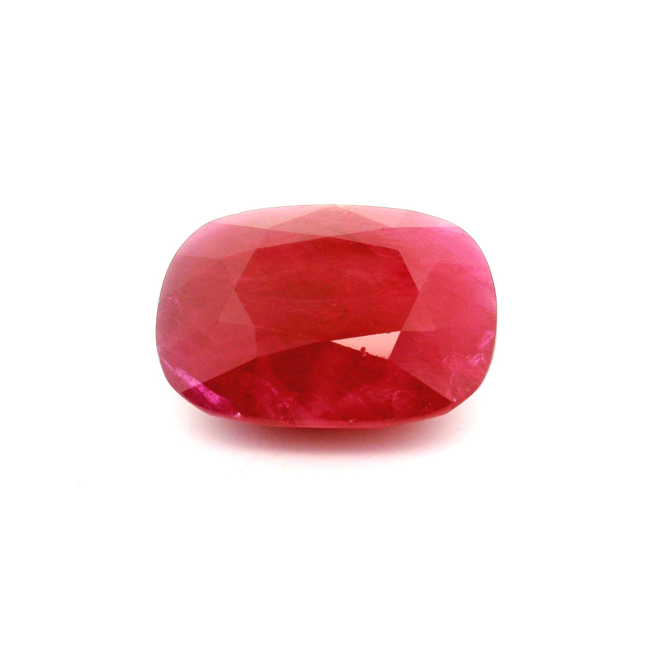 Rubin 15,57 ct, czerwony, szlif cushion