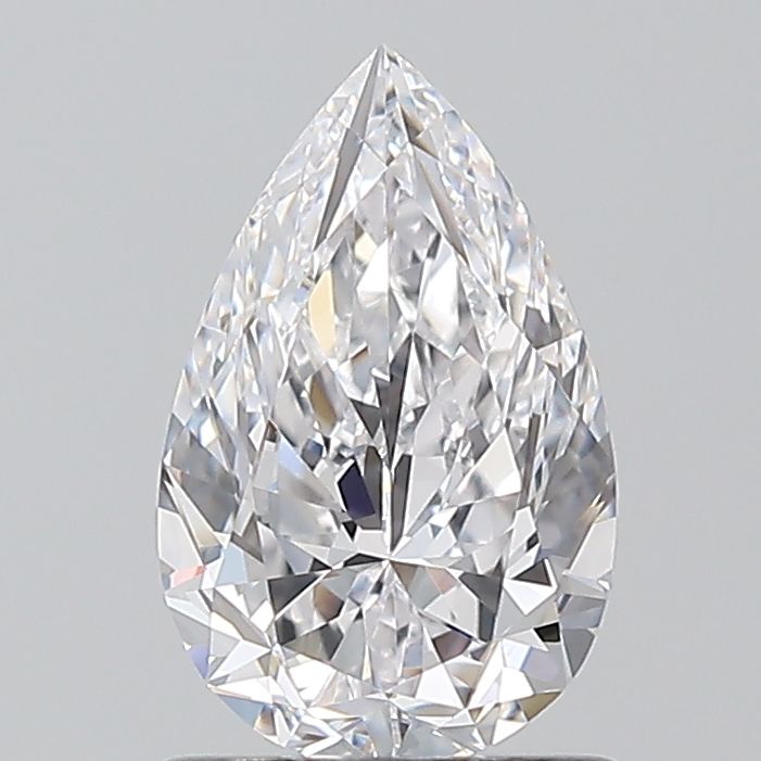1.01-carat pear diamond with D color, null cut, and VVS1 clarity.
