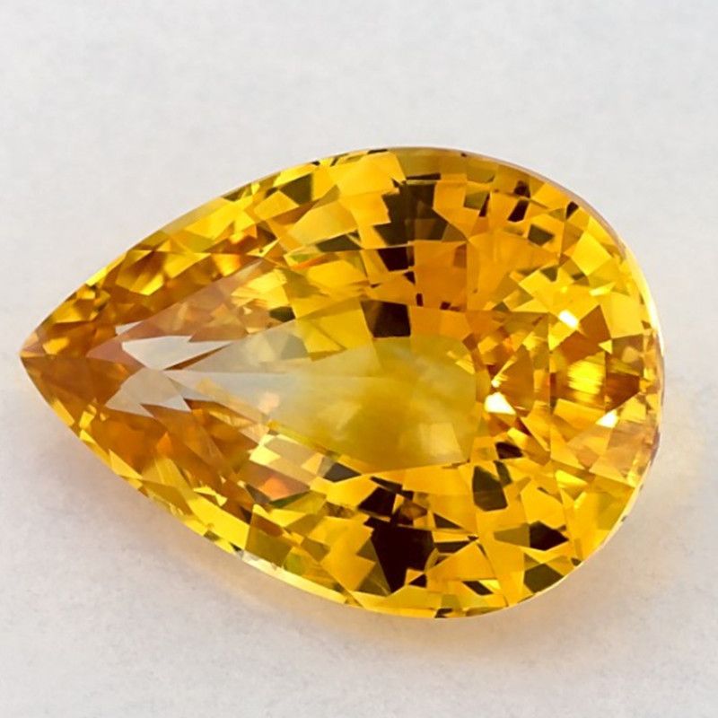Szafir 4,07 ct, żółty, szlif gruszka
