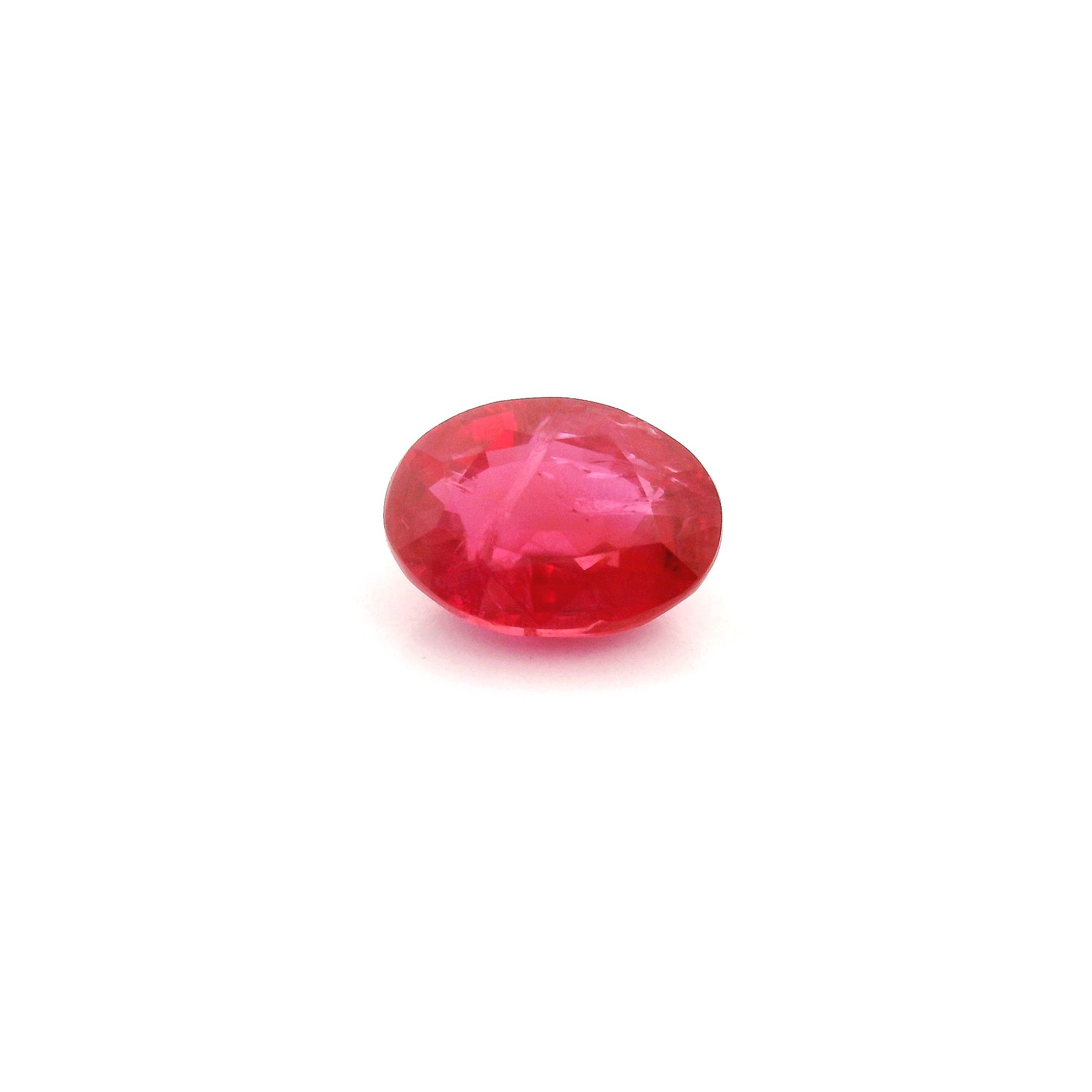 RUBY FACETED 1.51ct RED Medium intense MI MOZAMBIQUE HEATED