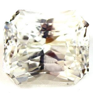 Szafir 1,51 ct, biały, szlif szmaragdowy