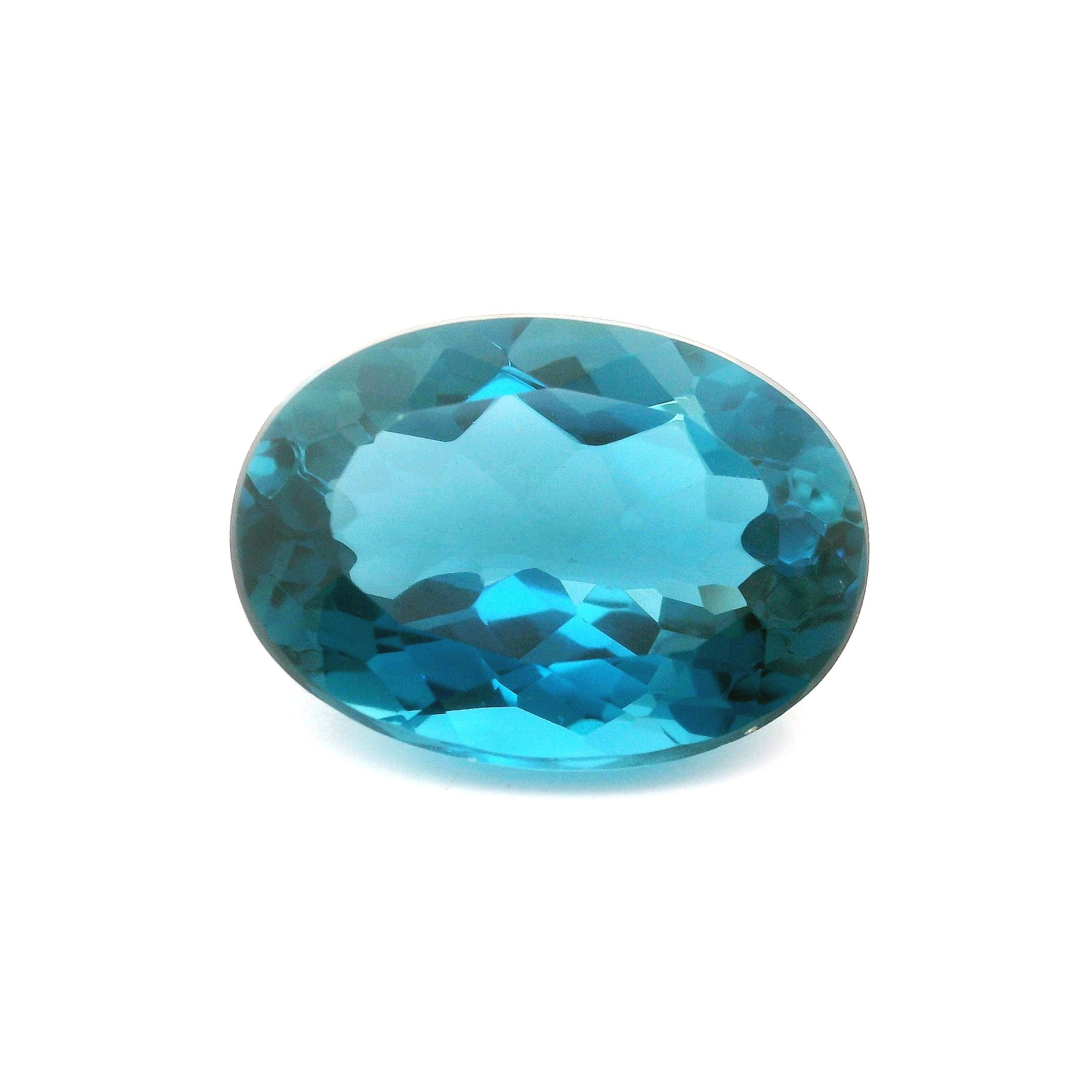 Topaz 15,46 ct, niebieski, szlif owalny