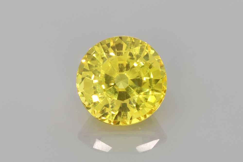 Szafir 2,20 ct, żółty, szlif okrągły