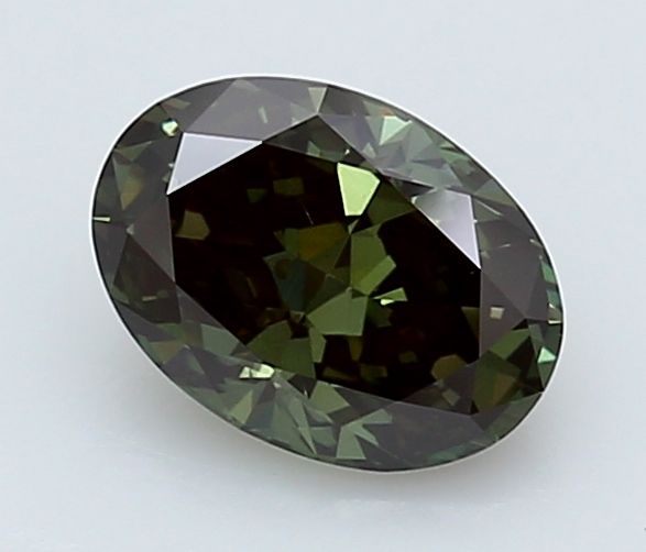 1.01 CT Fancy Deep Gray Green OVAL