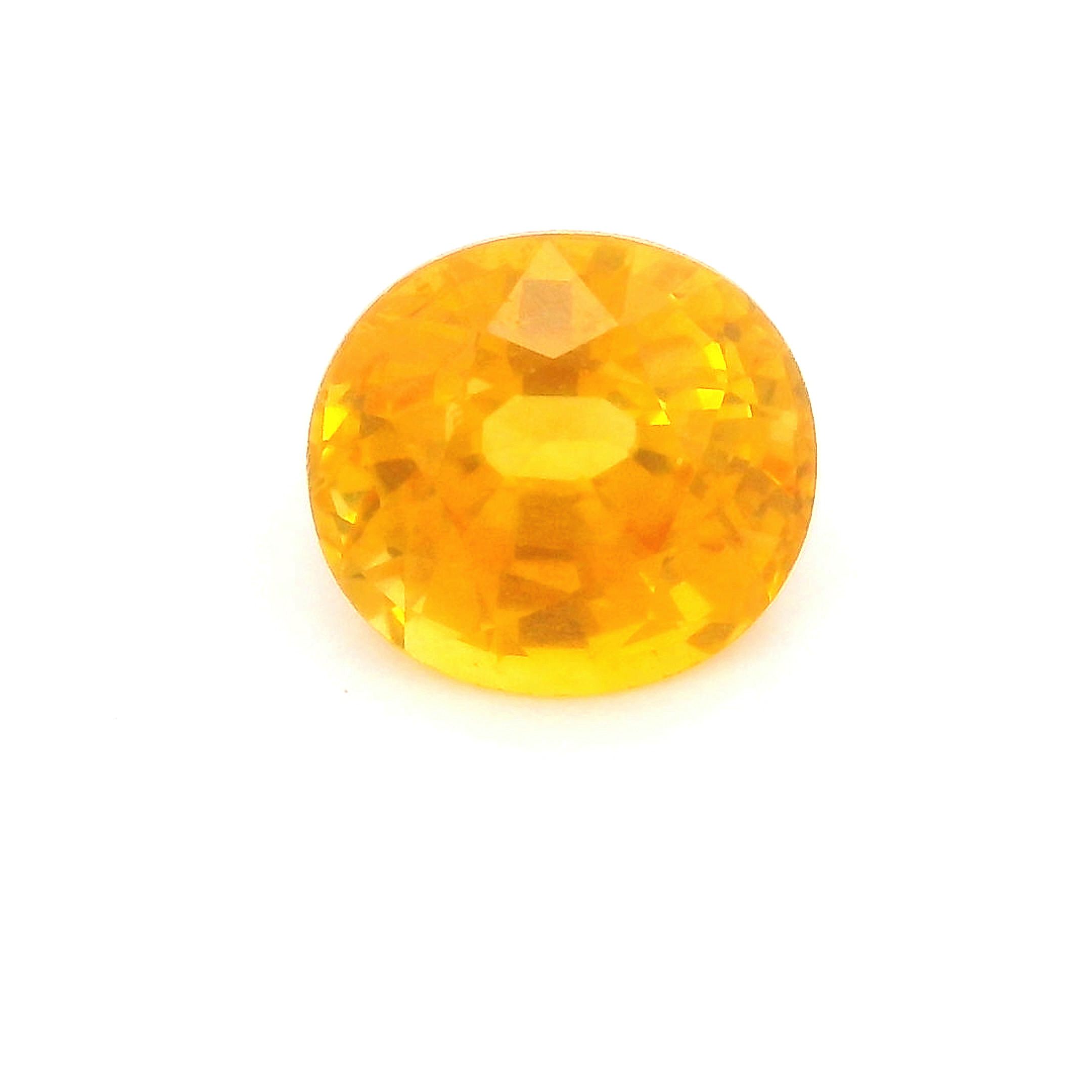 Szafir 1,21 ct, żółty, szlif owalny