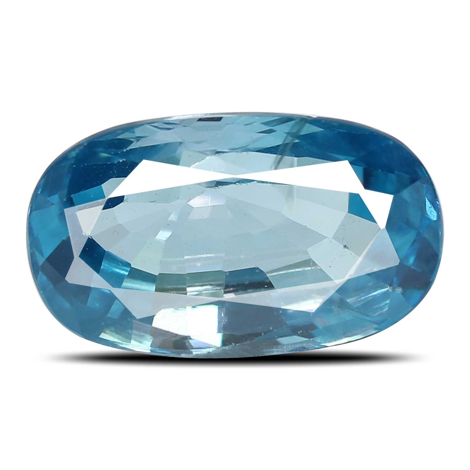 ZIRCON FACETED 4.78ct BLUE MI CAMBODIA NONE