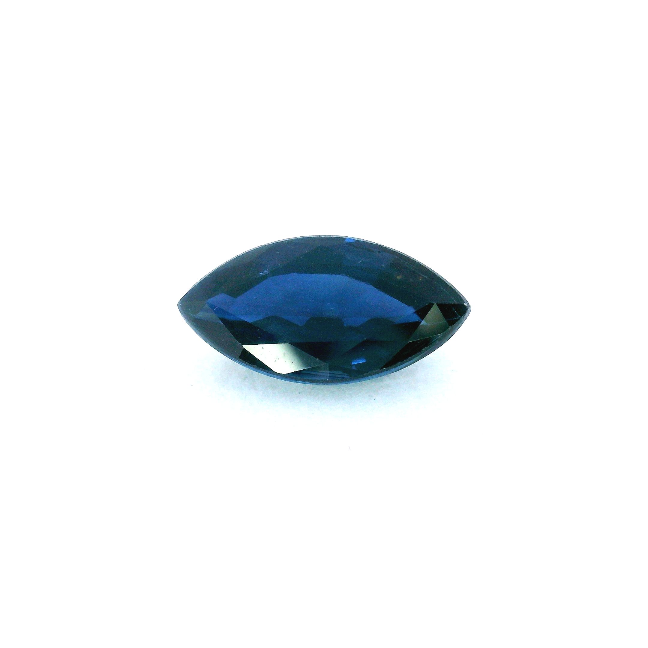 Szafir 2,97 ct, niebieski, szlif markiza